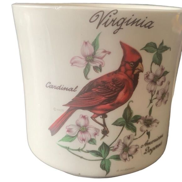 Vintage Virginia Souvenir Coffee Mug Cardinal American Dogwood Design Classic - Picture 4 of 13